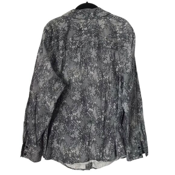 Lane Bryant Womens Top Size 26 Black Floral Long Sleeve Button Down Blouse - Picture 7 of 11